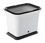 Full Circle Fresh Air Odor-Free Kitchen Compost Bin, Black and White