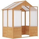 Outsunny 6' x 4' x 7' Polycarbonate Greenhouse, Walk-in Hot House Kit, Hobby Greenhouse with...