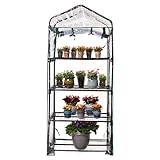 Gardman R687 4-Tier Mini Greenhouse, 27' Long x 18' Wide x 63' High,Black