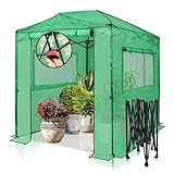 EAGLE PEAK 8x6 Portable Walk-in Greenhouse, Pop-up Indoor Outdoor Garden Green House, Zippered Doors...