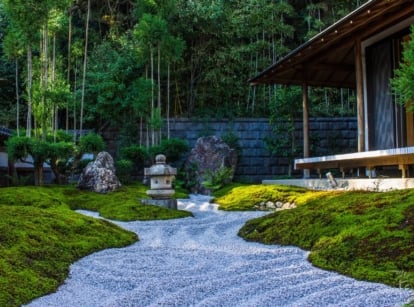 A shot of a Japanese zen garden