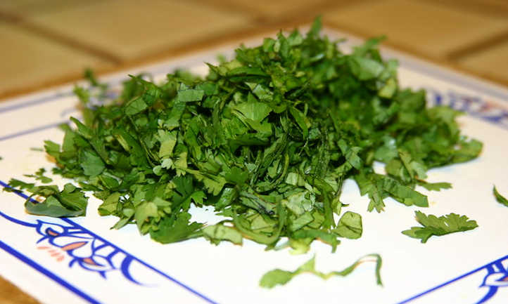 Chop cilantro before freezing