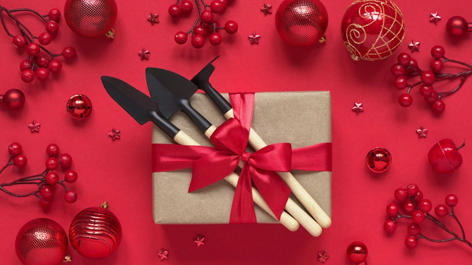 present with garden tools