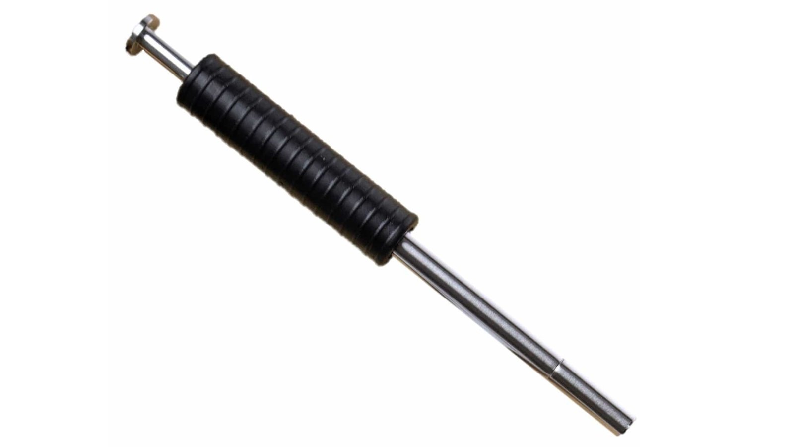 A specialized metal tool with a spring-loaded mechanism designed for filling holes with sawdust-based material.